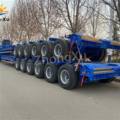 Remorque Lowboy à levage hydraulique télescopique à 6 essieux